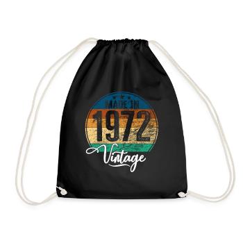 Millésime Fabriqué en 1972 Année de naissance 1972 Anniversaire - Sac de sport léger - noir - Devant