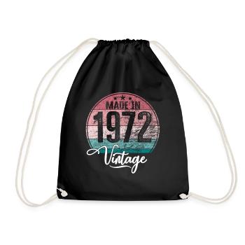 Millésime Fabriqué en 1972 Année de naissance 1972 Anniversaire - Sac de sport léger - noir - Devant