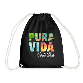 Pura Vida Costa Rica Perroquet Jungle Tropicale - Sac de sport léger - noir - Devant