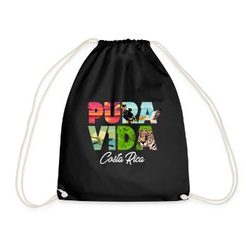Pura Vida Costa Rica Latin America Costa Ricans - Drawstring Bag - black - Front