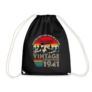 Original vintage established in 1941 anniversary - Drawstring Bag - black - Front