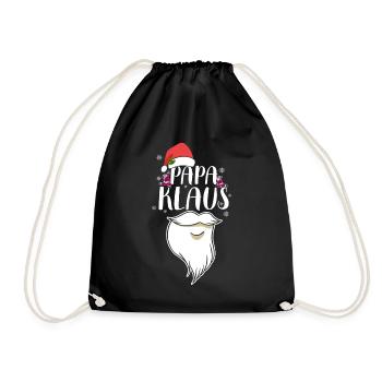 Papa Claus Weihnachten Santa Claus Familienvater - Turnbeutel - Schwarz - Vorne