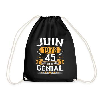 Juin 1978 45 Ans Que Je Suis Génial Anniversaire - Sac de sport léger - noir - Devant