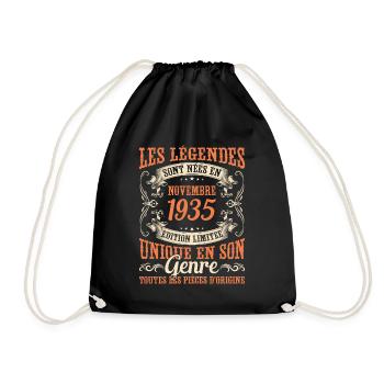Les Légendes Sont Nées En Novembre 1935 Cadeau - Sac de sport léger - noir - Devant