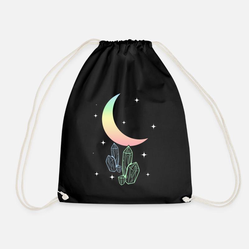 Pastel Goth Mond Aesthetic Kawaii - Turnbeutel - Schwarz