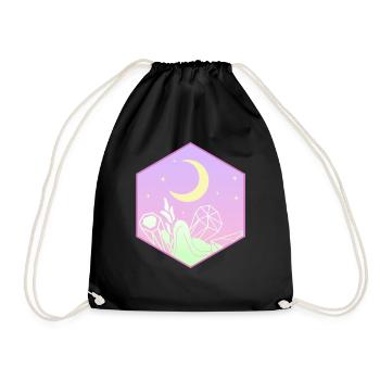 Pastel Goth Mond Kawaii Niedlicher Halbmond - Turnbeutel - Schwarz - Vorne