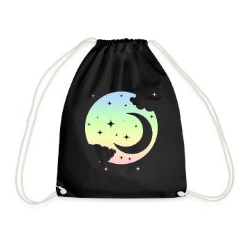 Kawaii Moon Pastel Goth Cute - Drawstring Bag - black - Front
