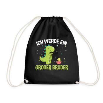 Großer Bruder Dinosaurier - Turnbeutel - Schwarz - Vorne