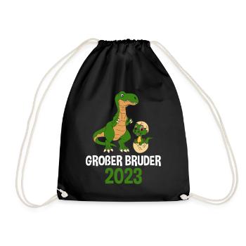 2023 Großer Bruder Dinosaurier - Turnbeutel - Schwarz - Vorne