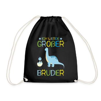 Großer Bruder Dinosaurier - Turnbeutel - Schwarz - Vorne