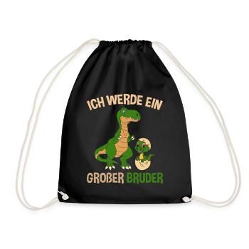 Ich werde Großer Bruder Dinosaurier - Turnbeutel - Schwarz - Vorne