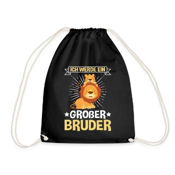Ich werde Großer Bruder Löwe - Turnbeutel - Schwarz - Vorne