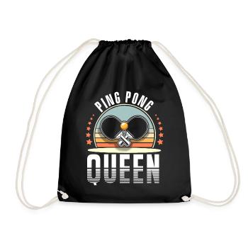Ping Pong Queen Table Tennis - Drawstring Bag - black - Front