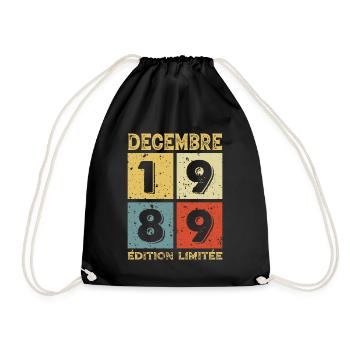 Anniversaire Vintage Idée Cadeau Décembre 1989 - Sac de sport léger - noir - Devant