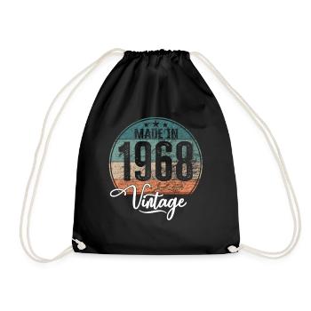Vintage Fabriqué en 1968 Année de naissance 1968 Anniversaire - Sac de sport léger - noir - Devant