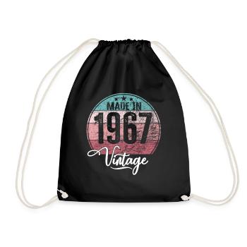 Vintage Made in 1967 Year of birth 1967 Birthday - Drawstring Bag - black - Front