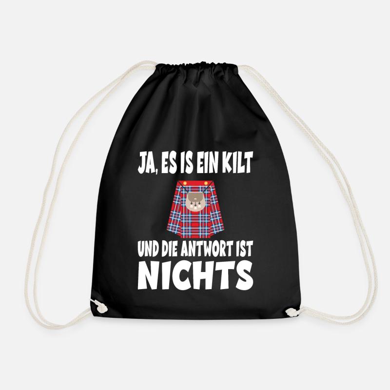 Ja ES IST EIN KILT UND DIE ANTWORT IST NICHTS - Turnbeutel - Schwarz