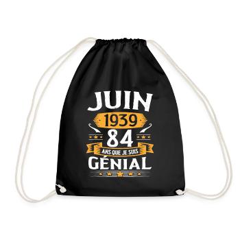 Juin 1939 84 Ans Que Je Suis Génial Anniversaire - Sac de sport léger - noir - Devant