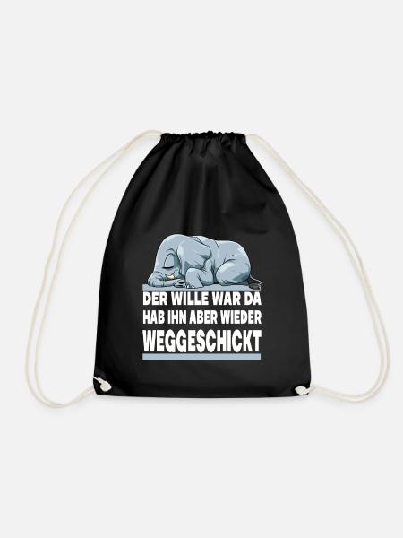 DER WILLE WAR DA ICH HAB IHN ABER WIEDER - Turnbeutel - Schwarz