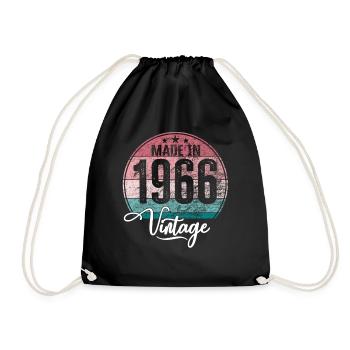 Vintage Fabriqué en 1966 Année de naissance 1966 Anniversaire - Sac de sport léger - noir - Devant