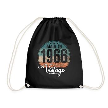 Millésime Fabriqué en 1966 Année de naissance 1966 Anniversaire - Sac de sport léger - noir - Devant