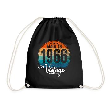 Millésime Fabriqué en 1966 Année de naissance 1966 Anniversaire - Sac de sport léger - noir - Devant