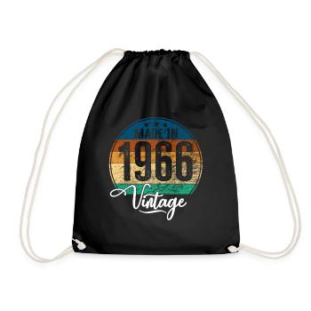 Vintage Fabriqué en 1966 Année de naissance 1966 Anniversaire - Sac de sport léger - noir - Devant