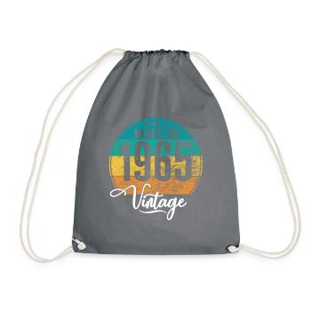 Millésime Fabriqué en 1965 Année de naissance 1965 Anniversaire - Sac de sport léger - gris - Devant