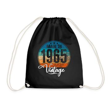 Vintage Made in 1965 Geburtsjahr 1965 Geburtstag - Turnbeutel - Schwarz - Vorne