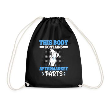 This Body Contains Aftermarket Parts Knee Surgery - Drawstring Bag - black - Front