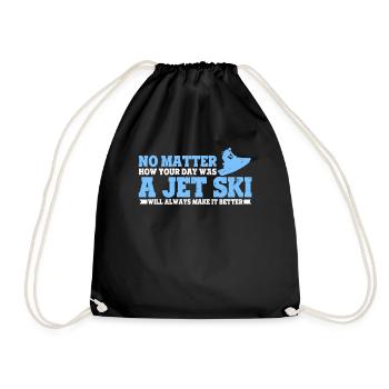 Jet Ski Snowmobile Motorboat Water Sports Enthusiast - Drawstring Bag - black - Front