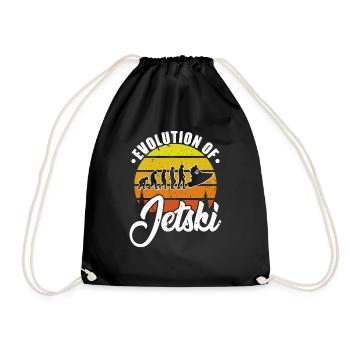 Evolution Of Jetski Vintage Water Sports Jet Boat - Drawstring Bag - black - Front