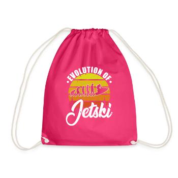 Evolution Of Jetski Vintage Water Sports Jet Boat - Drawstring Bag - fuchsia - Front