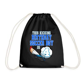 Ce garçon de football est le football du 4ème anniversaire - Sac de sport léger - noir - Devant