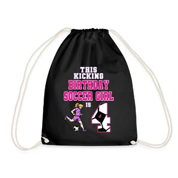 Cette fille de football est 4ème anniversaire de football - Sac de sport léger - noir - Devant