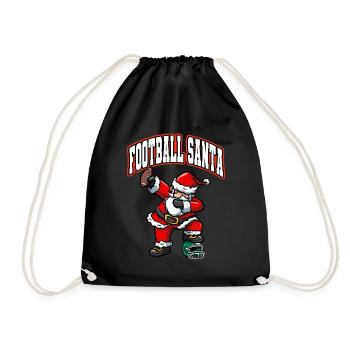 Weihnachten Jungen Männer Dabbing Santa Claus Fußball - Turnbeutel - Schwarz - Vorne