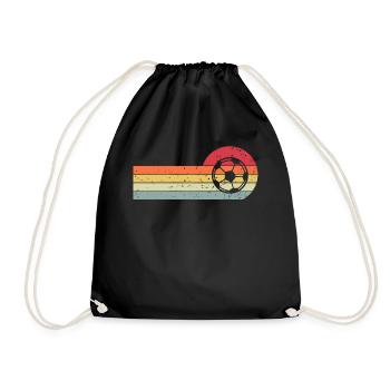 Fußball Retro Vintage - Turnbeutel - Schwarz - Vorne