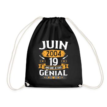 Juin 2004 19 Ans Que Je Suis Génial Anniversaire - Sac de sport léger - noir - Devant