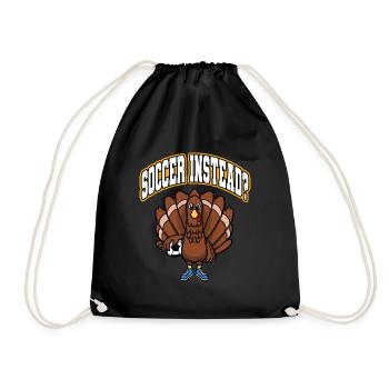 Thanksgiving Fußball Türkei Fußball stattdessen? - Turnbeutel - Schwarz - Vorne