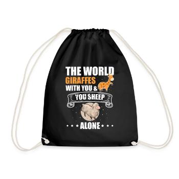 World Giraffes With You Sheep Alone - Drawstring Bag - black - Front