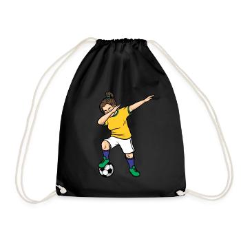 Dabbing Footballeuse Filles Brésil Football - Sac de sport léger - noir - Devant