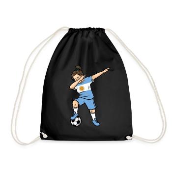 Dabbing Fußballspieler Mädchen Argentinien Fußball - Turnbeutel - Schwarz - Vorne
