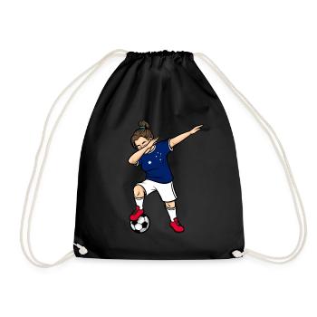 Dabbing Soccer Player Girls Australia Soccer - Drawstring Bag - black - Front