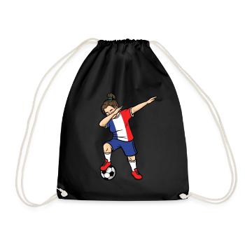 Dabbing Footballeuse Filles France Football - Sac de sport léger - noir - Devant