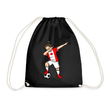 Dabbing Soccer Player Girls Canada Soccer - Sac de sport léger - noir - Devant
