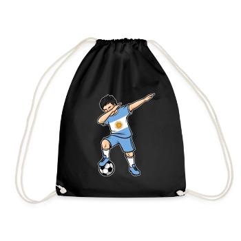 Dabbing Fußballspieler Jungen Argentinien Fußball - Turnbeutel - Schwarz - Vorne