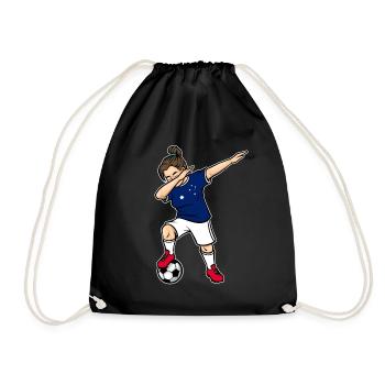 Dabbing Soccer Player Girls Australia Soccer - Drawstring Bag - black - Front