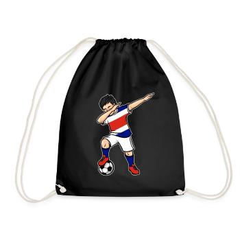 Dabbing Soccer Player Young Costa Rica Soccer - Drawstring Bag - black - Front