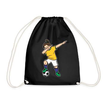 Dabbing Footballeuse Filles Brésil Football - Sac de sport léger - noir - Devant