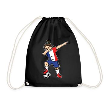 Dabbing Footballeuse Filles France Football - Sac de sport léger - noir - Devant